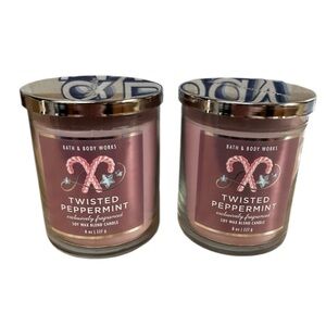Bath & Body Works Twisted Peppermint Single Wick Candles- 2 count